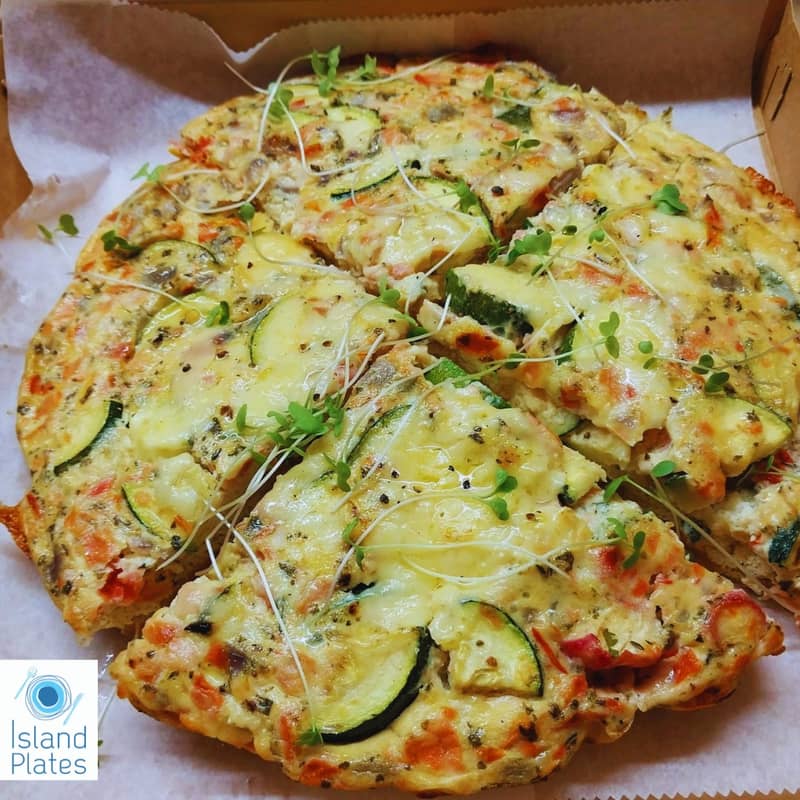 Island Plates boxed savory frittata