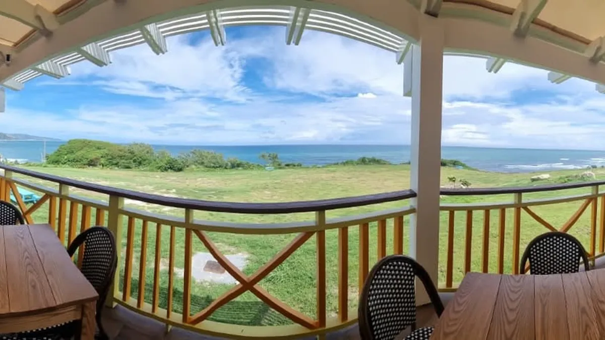 Zemi's terrace overlooking the Atlantic on Barbados's east coast